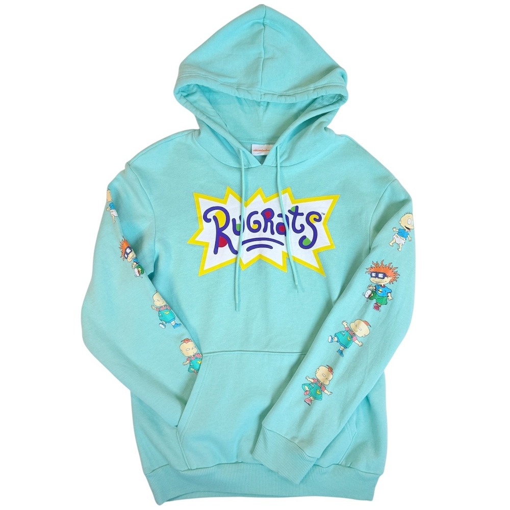 Nickelodeon Rugrats Hoodie Small Teal Graphic Print Sweatshirt
